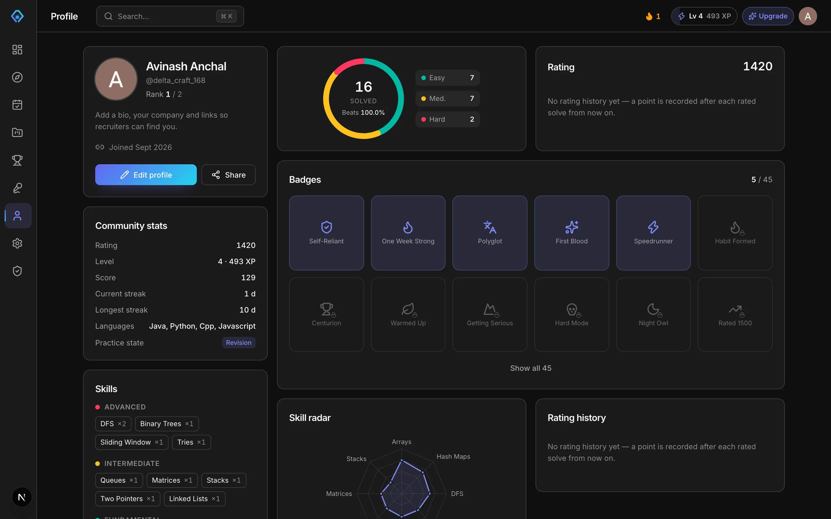 Mastery + spaced repetition — product screenshot
